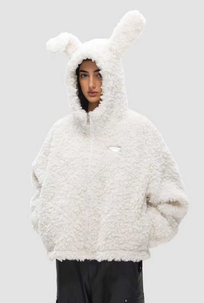 FDR Rabbit Ear Plush Hooded Jacket