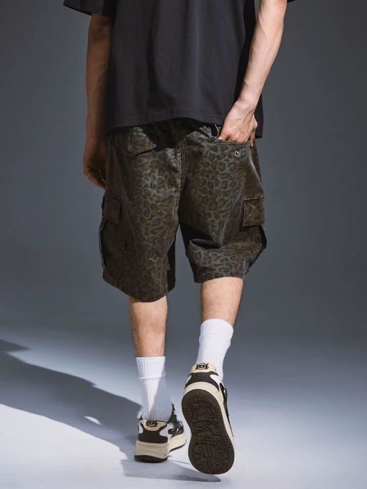 REMEDY Leopard Camo Cargo Shorts (x3 Velcro Patches)