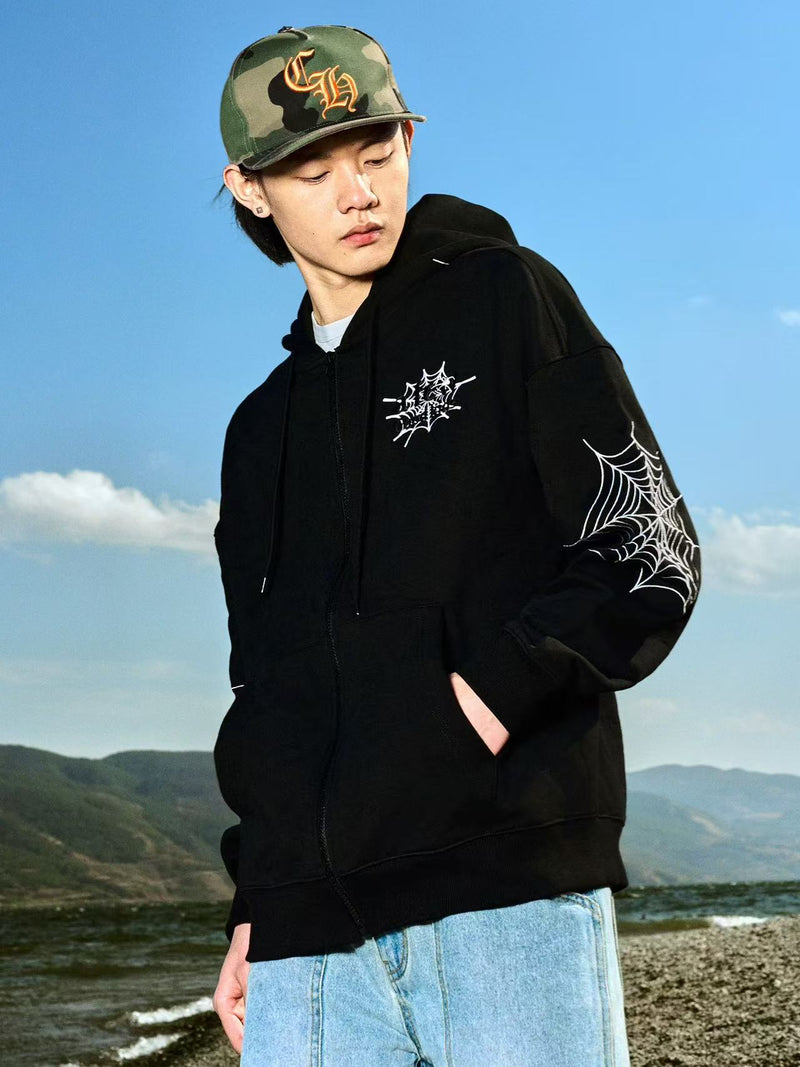 AFGK Spider Web Print Cardigan Jacket