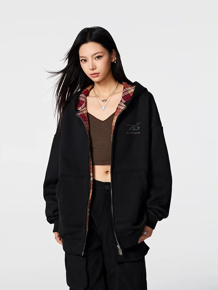 ACHOCK Logo Embroidery Zipper Hoodie