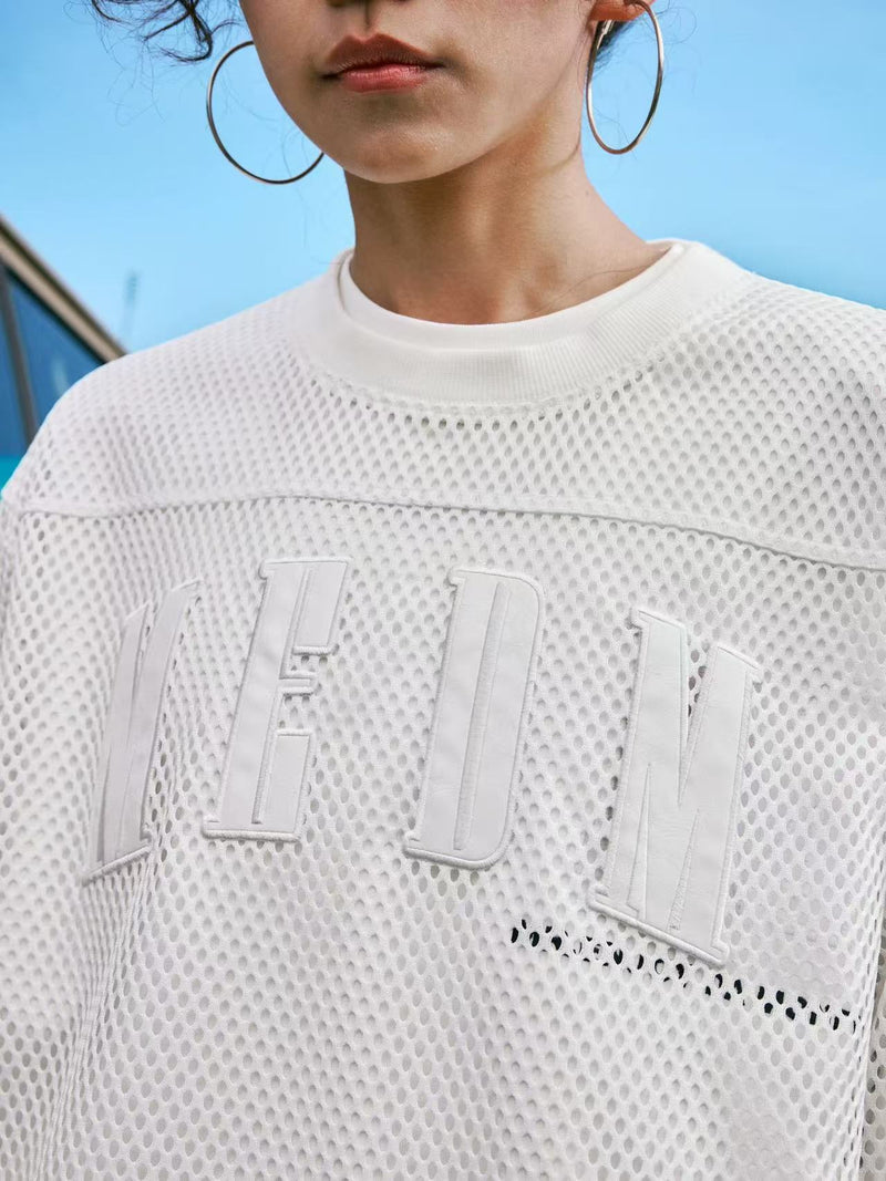 MEDM Logo Grid Hollow Design Long-sleeved T-shirt