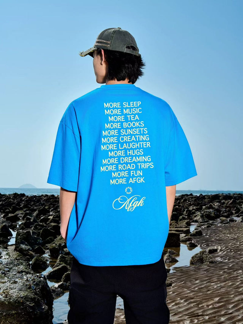 AFGK Slogan Letter Print Short-sleeved T-shirt
