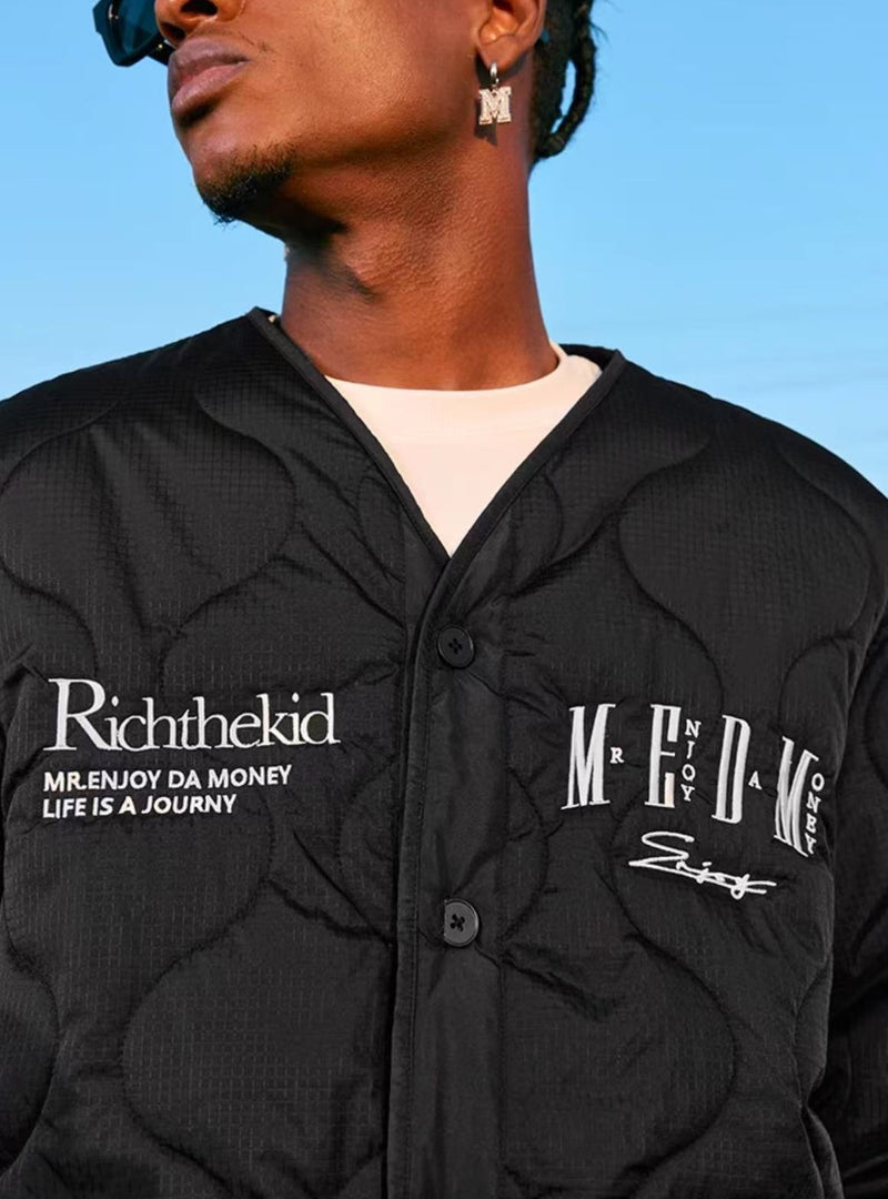 MEDM Embroidery Font Typesetting Cotton Coat