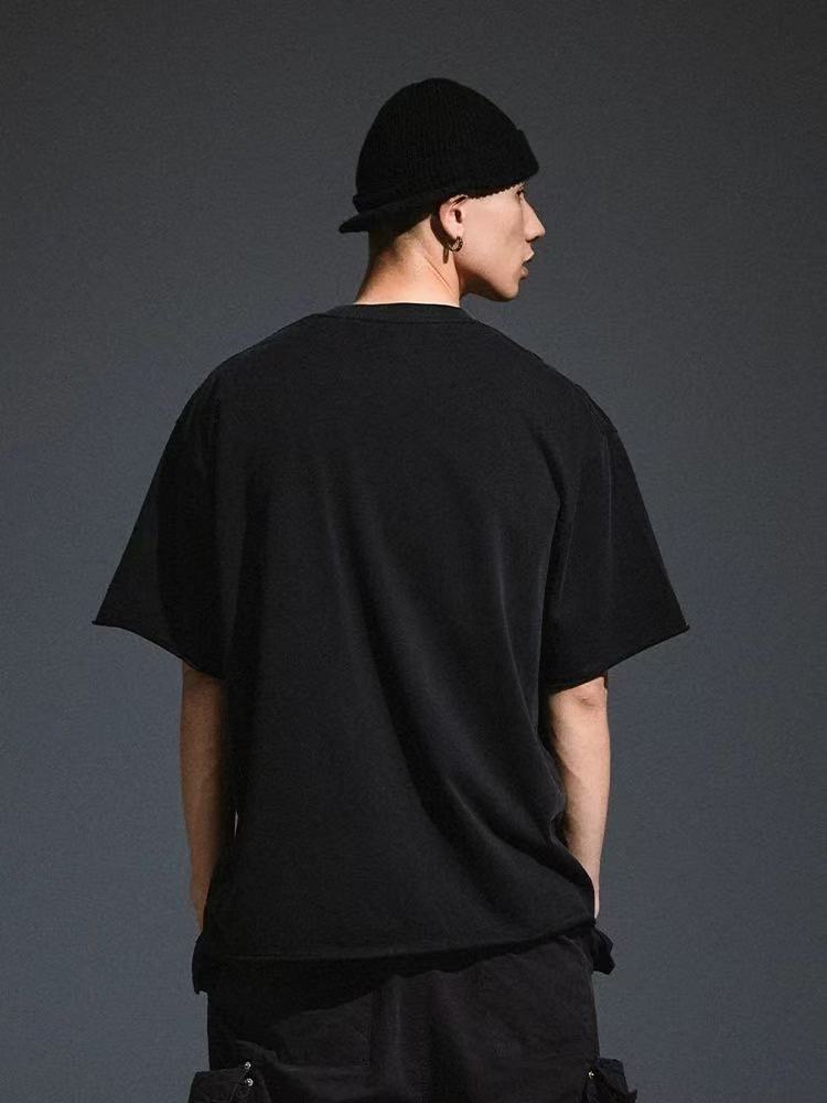 REMEDY Distressed Letter Print Short-sleeve T-shirt