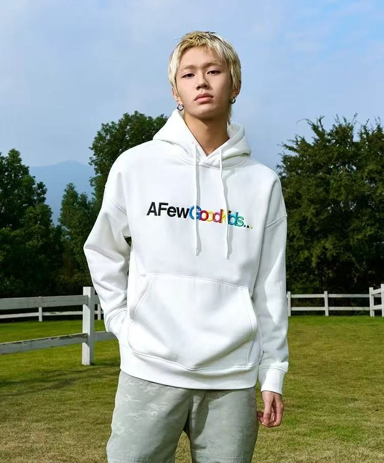 AFGK Gradient Embroidered Overlay Hoodie