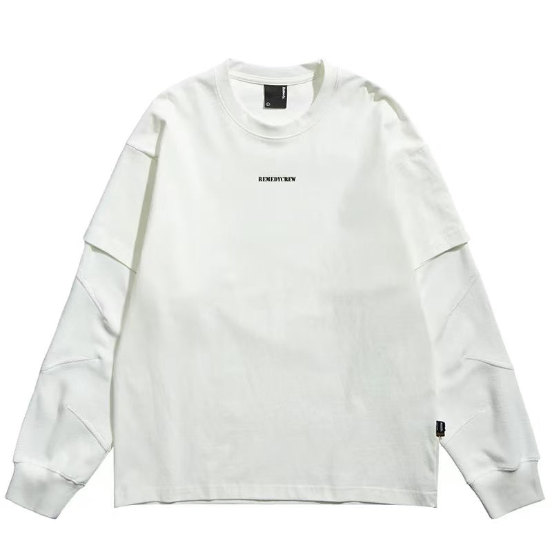 REMEDY Fake Two Piece Waffle Long-sleeve Tee