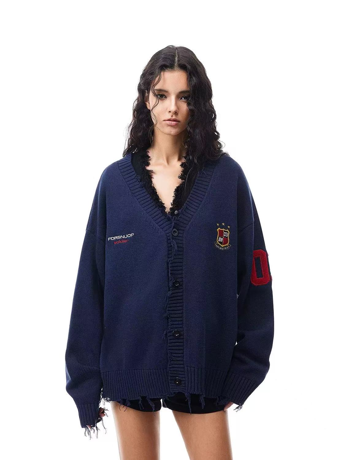 FDR Badge Embroidery Knitted Cardigan