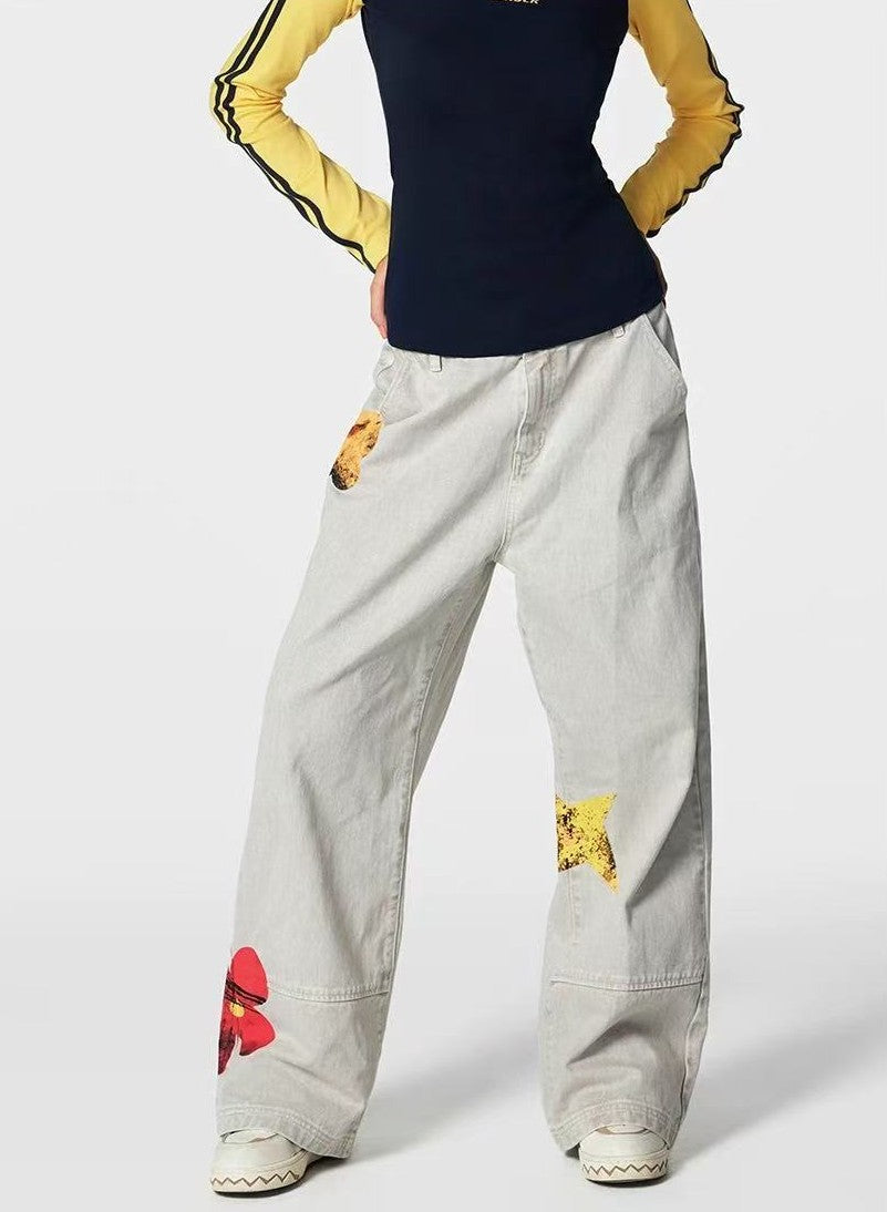 ACHOCK Retro Maple Leaf Jeans