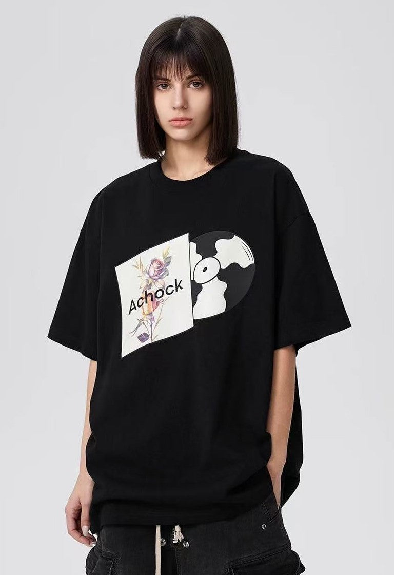ACHOCK Fun Disc Print T-shirt