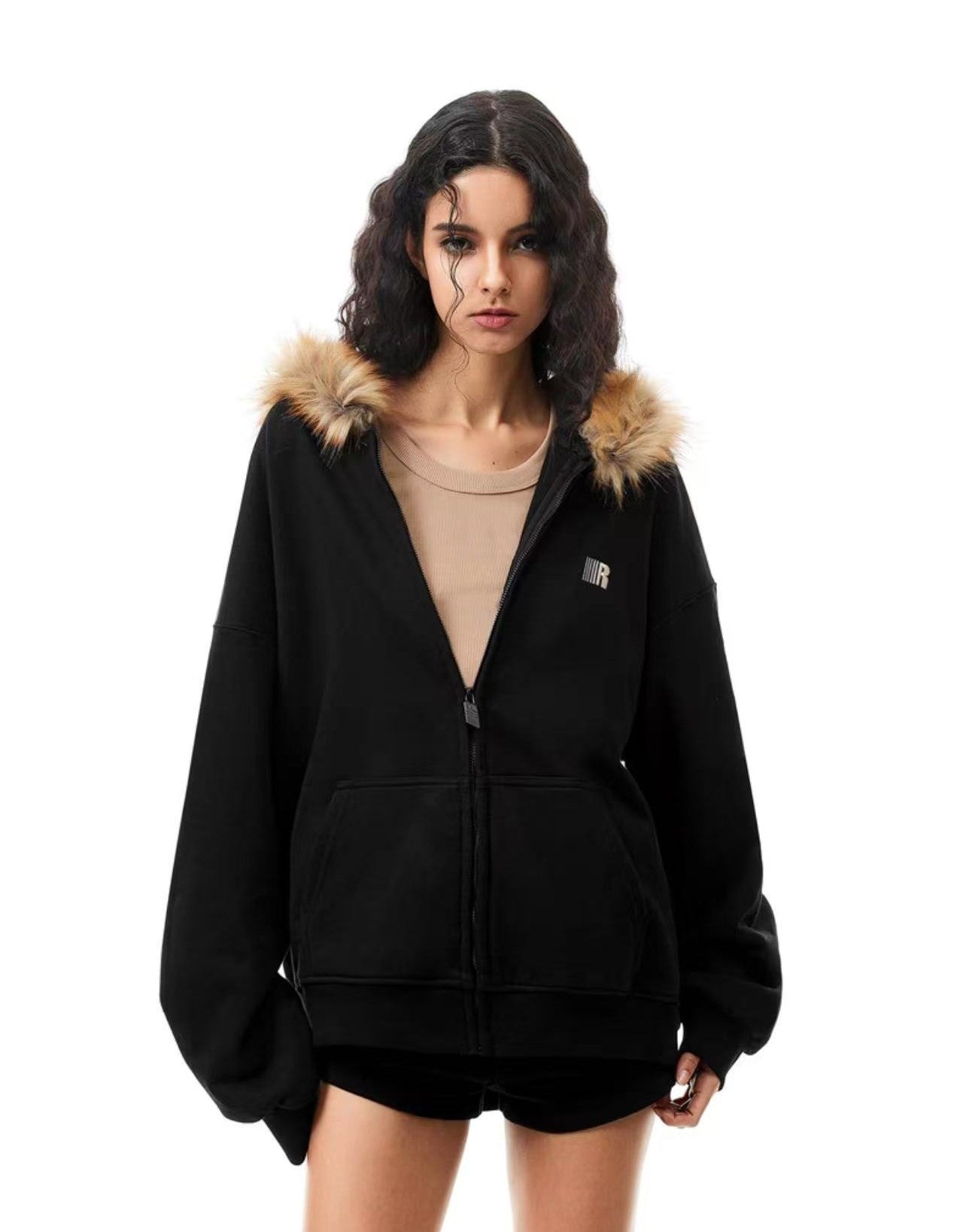 FDR Fur Collar Zipper Hoodie
