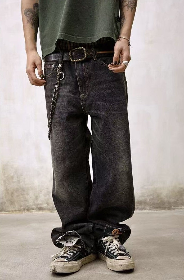 REMEDY Striped Washed Jeans