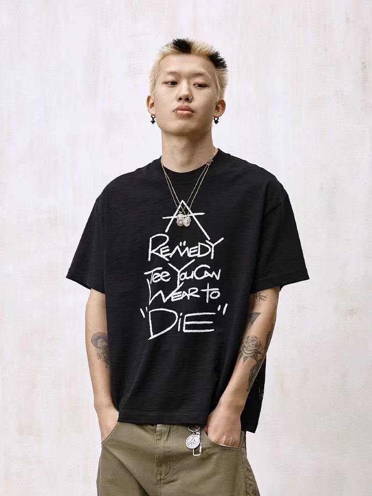 REMEDY Bamboo Lettering Short-sleeve T-Shirt