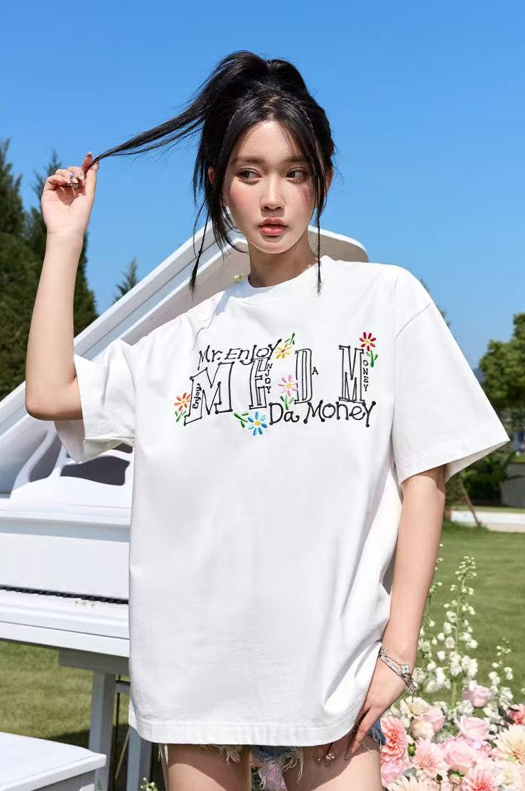 MEDM Scattered Flower Short-sleeved T-shirt