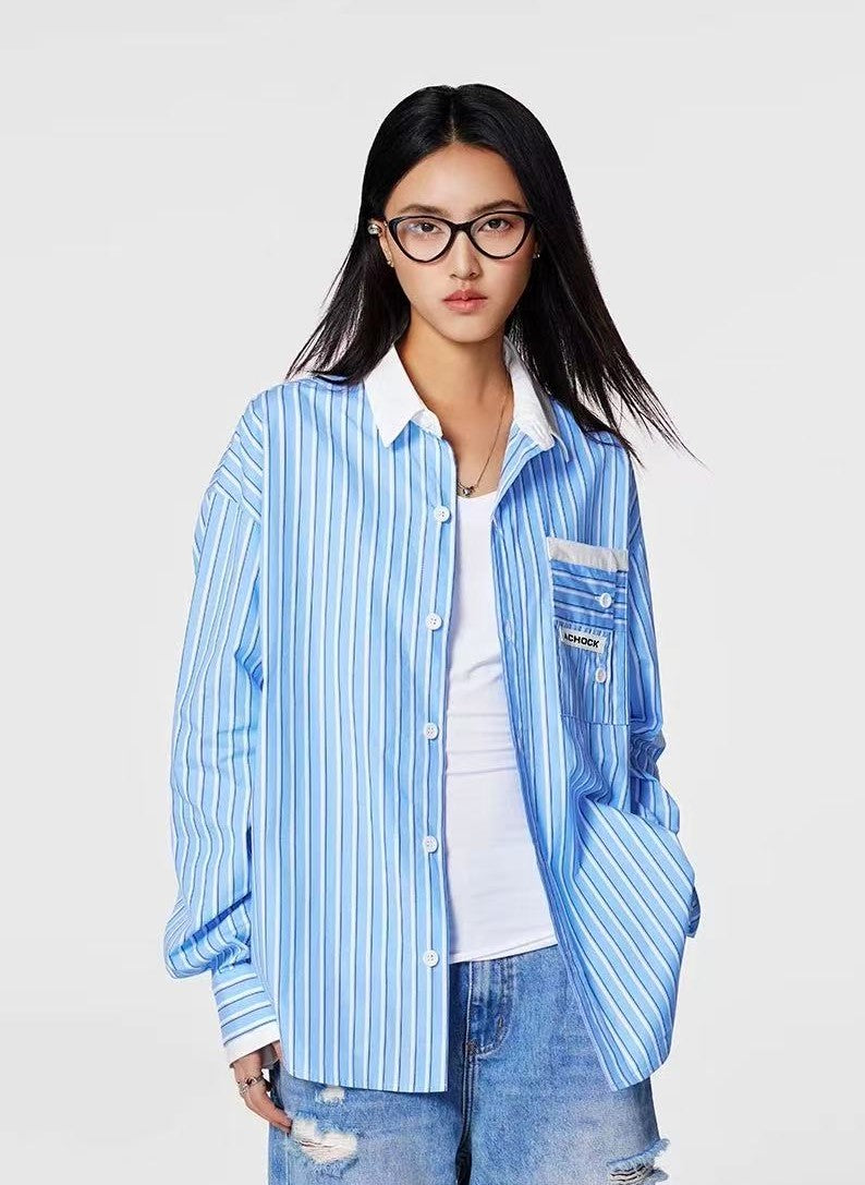 ACHOCK Striped Lining Long-sleeve Shirt
