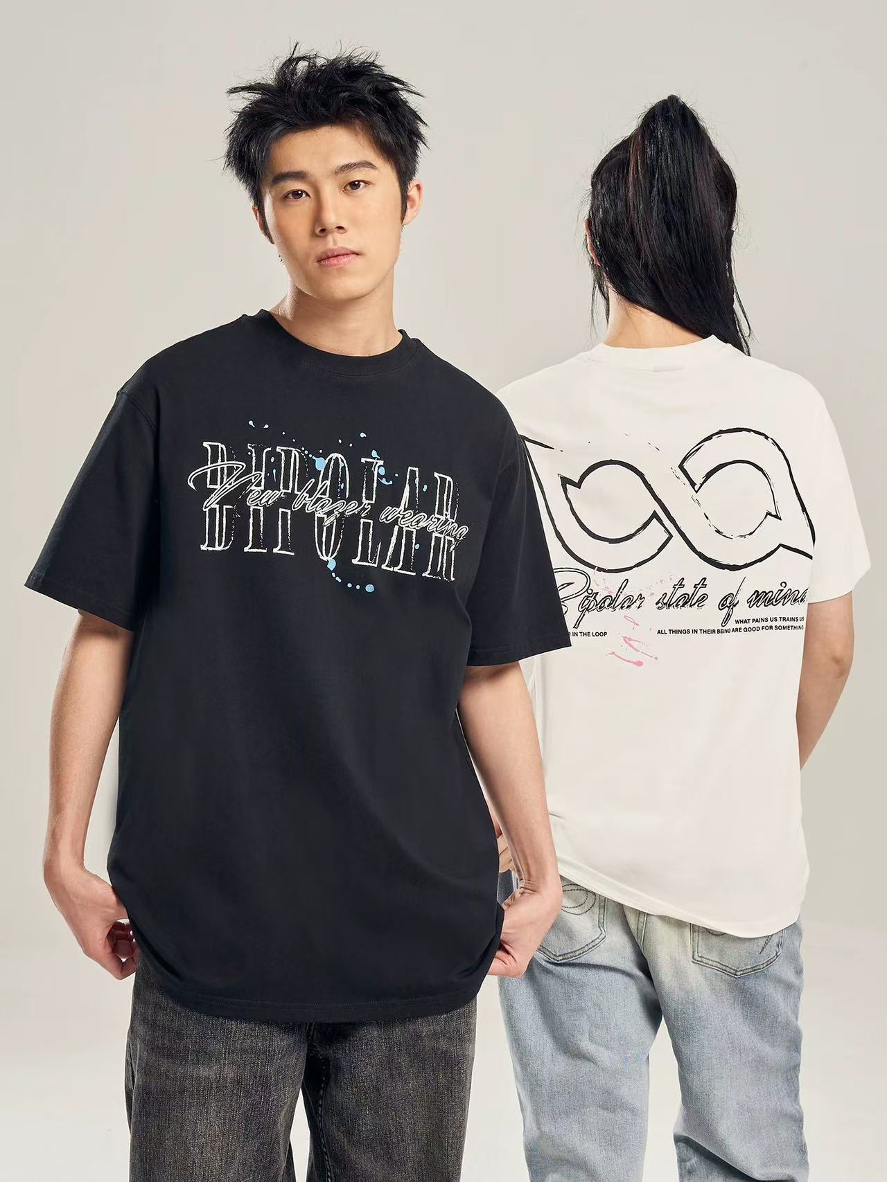 BIPOLAR Splashed Ink Short-sleeve T-shirt