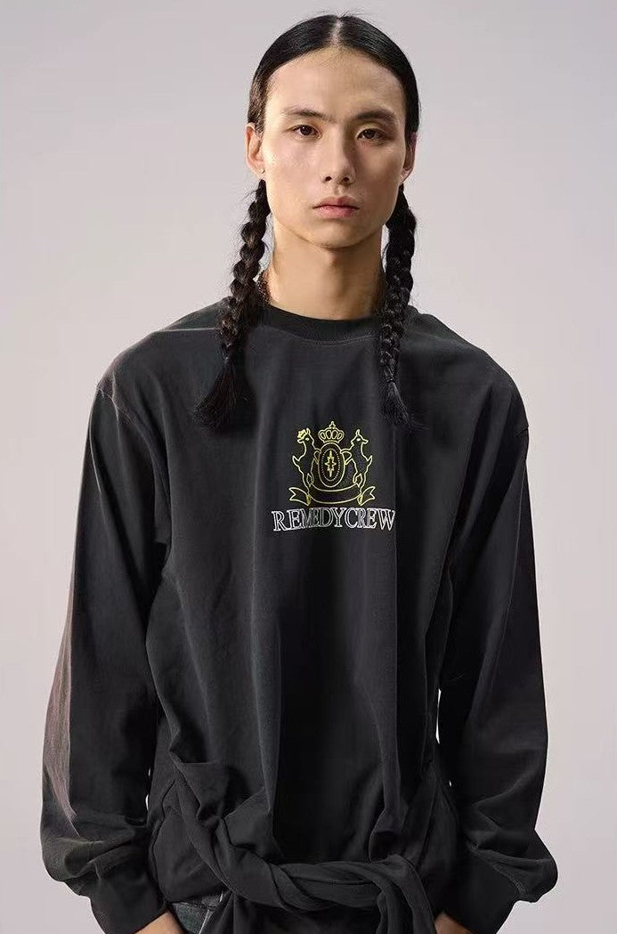 REMEDY Logo Print Four-sleeves Design Long-sleeve Tee
