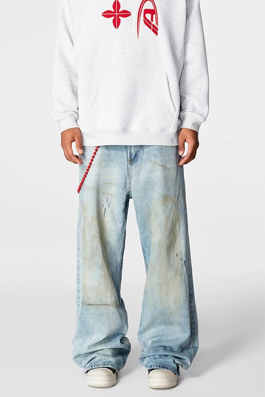 ACHOCK Distressed Straight-leg Jeans