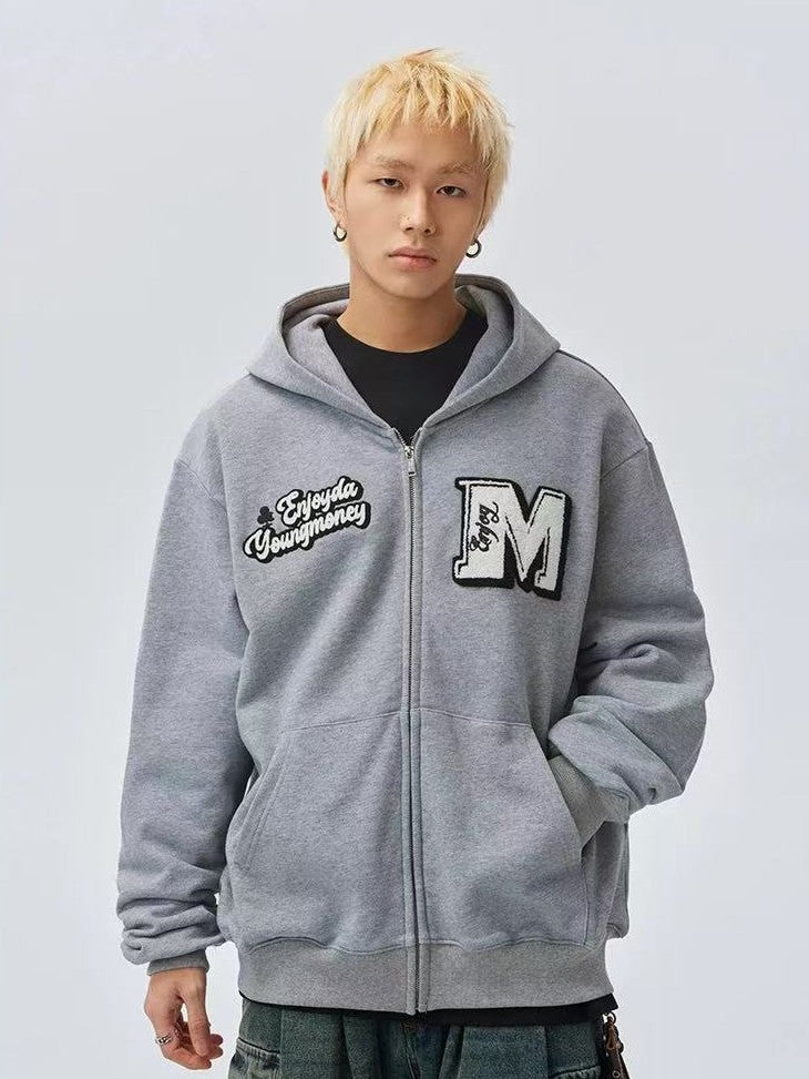 MEDM Retro Logo Towel Embroidered Zipper Hoodie