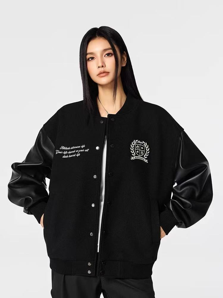 ACHOCK Vintage Patchwork Logo Design Jacket