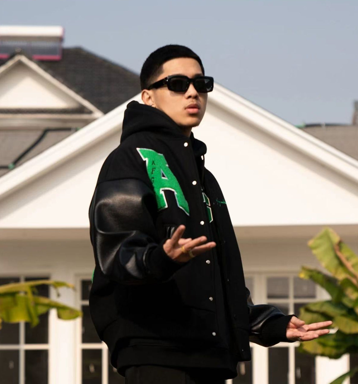 AFGK Hip-hop Baseball Varsity Jacket