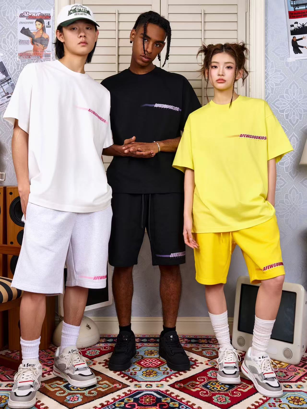 AFGK Embroidered Gradient Casual Sports Shorts