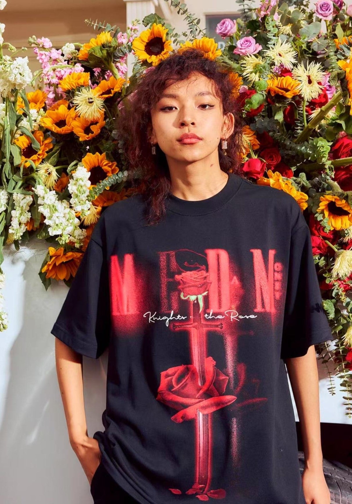 MEDM Hip Hop Rose Short Sleeve T-Shirt