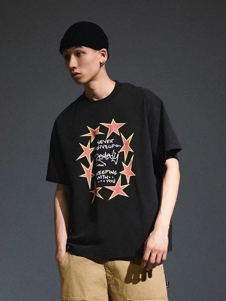 REMEDY Retro Star Print Short-sleeve T-shirt