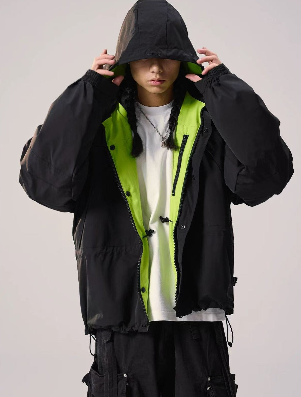 REMEDY Logo Print Backpacking Trench Coat