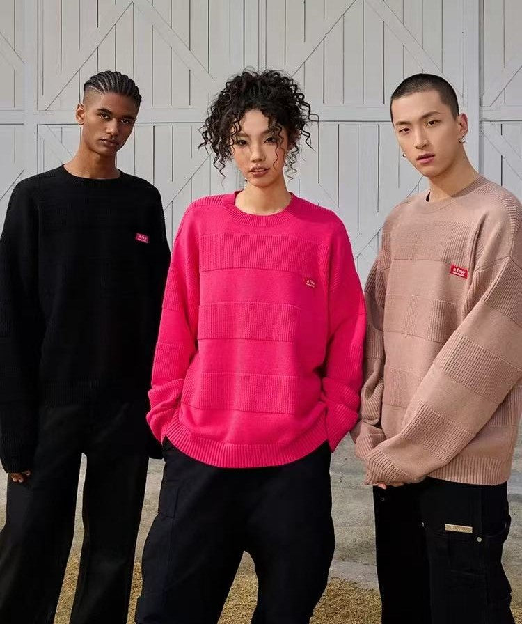 AFGK Striped Textured Sweater