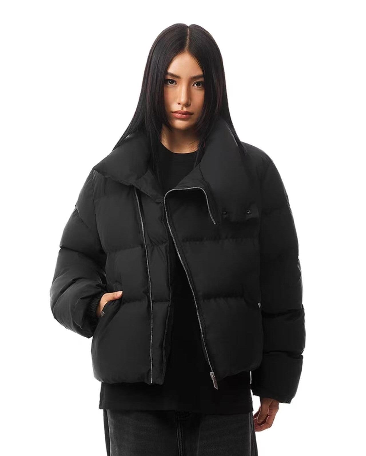 FDR Diagonal Zipper Stand Collar Down Jacket (For Women)