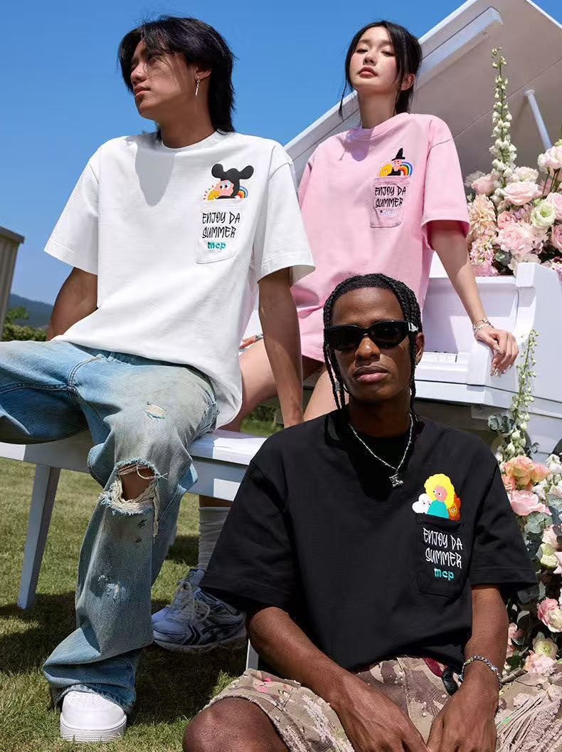 MEDM Cartoon Pocket Short-sleeve T-shirt