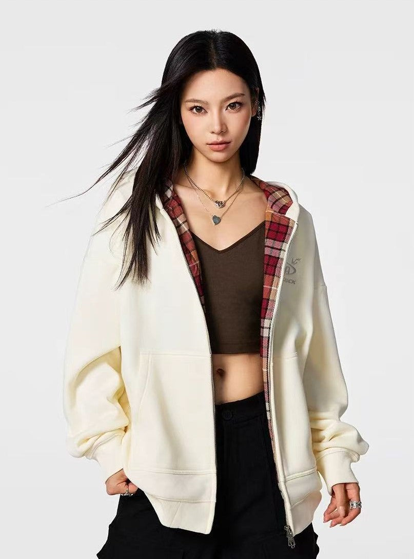 ACHOCK Logo Embroidery Zipper Hoodie