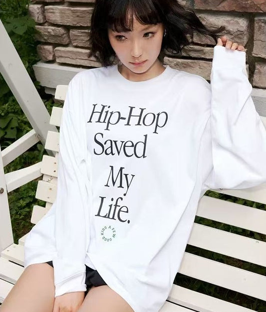 AFGK HIP-HOP SAVED MY LIFE Long-sleeved T-shirt