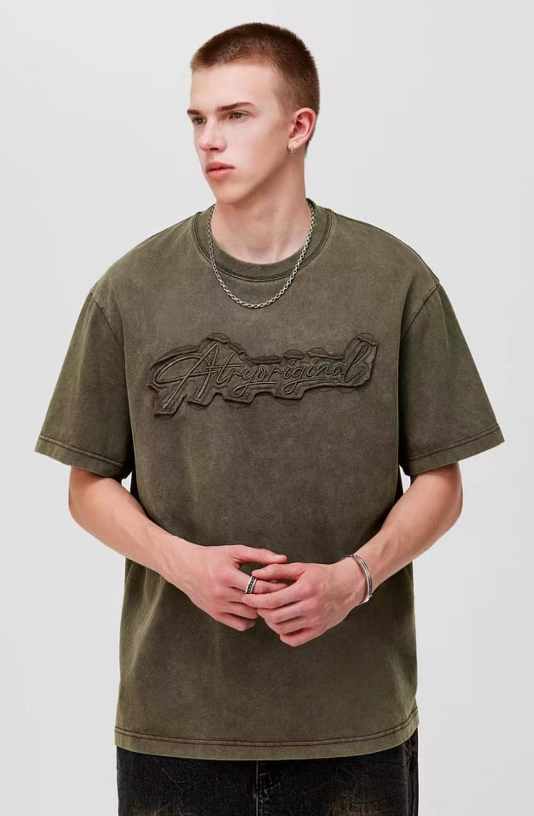 ATRY LOGO Washed Patch Embroidered T-shirt