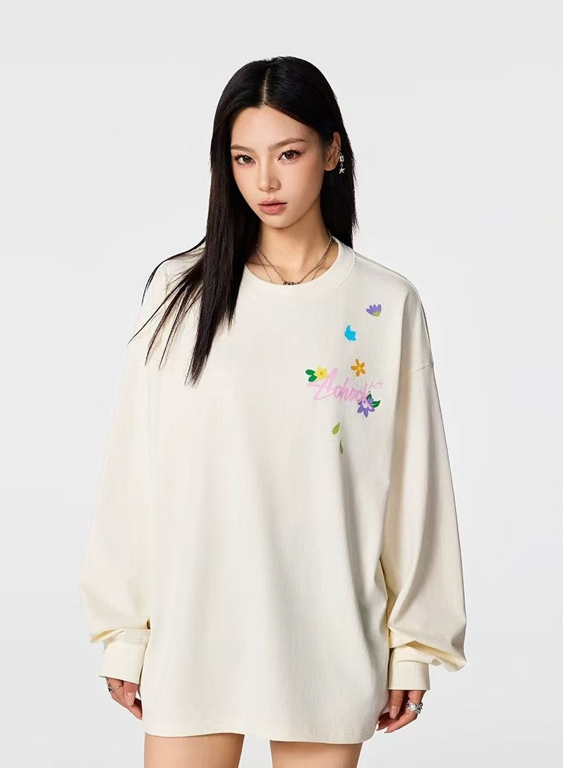 ACHOCK Small Flower Print Long-sleeve T-shirt