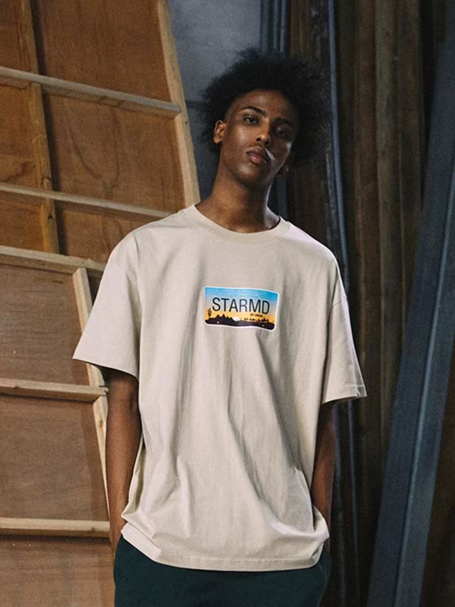 REMEDYxSTA Star License Plate Print Short-sleeve T-shirt