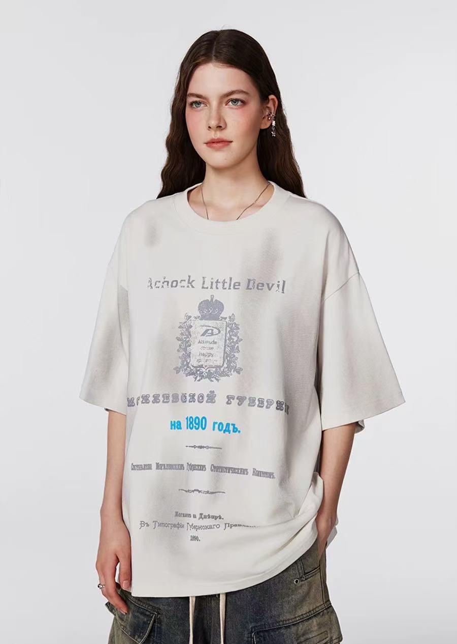 ACHOCK Washed Distressed and Dirty Craft T-shirt