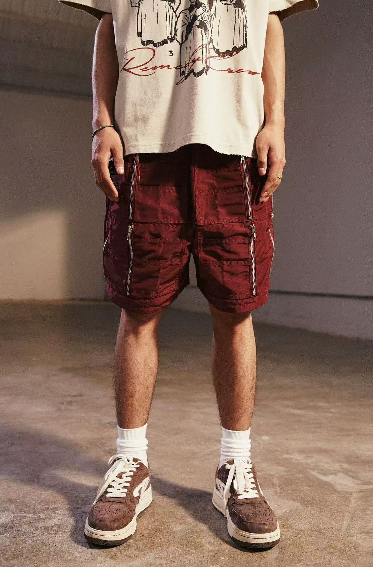 REMEDY Reversible Multi-pocket Zipper Cargo Shorts