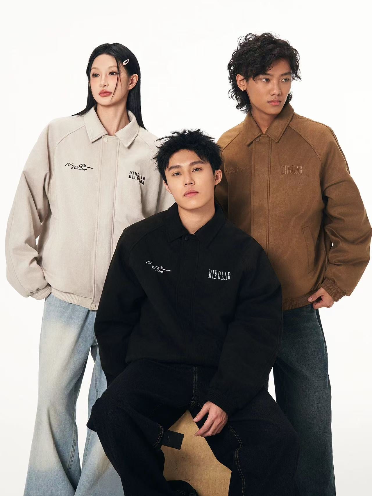 BIPOLAR Embroidered Suede Down Jacket