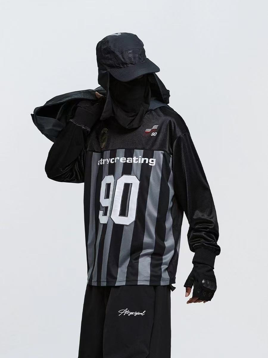 ATRY Mesh Striped Football Long-sleeve T-shirt