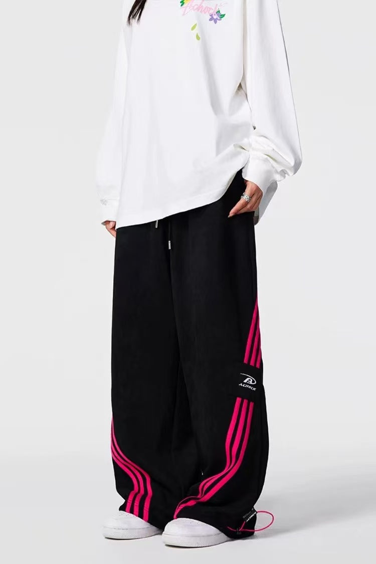 ACHOCK Striped Patchwork Casual Trousers