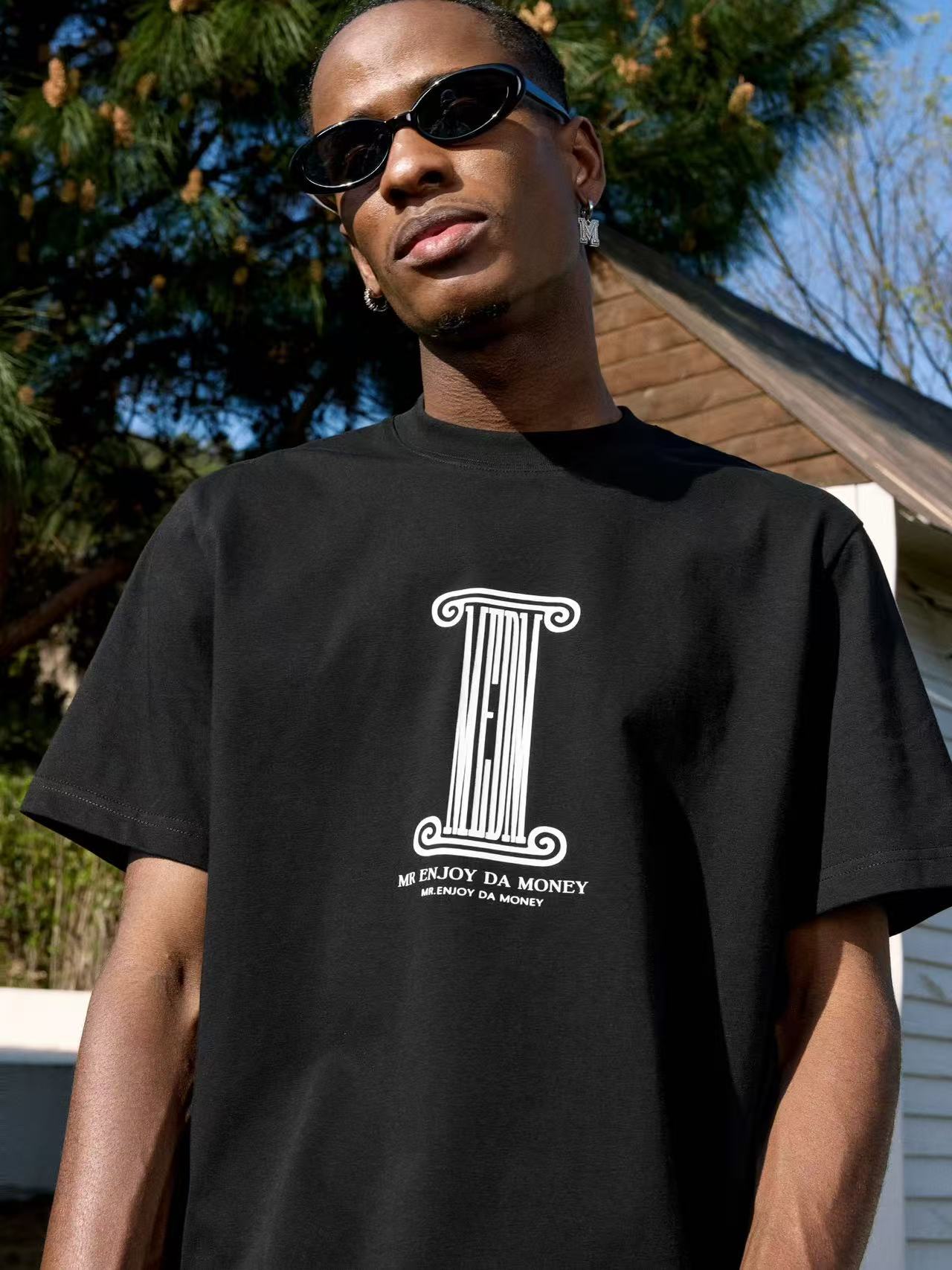 MEDM Roman Column Print Short-sleeved T-shirt