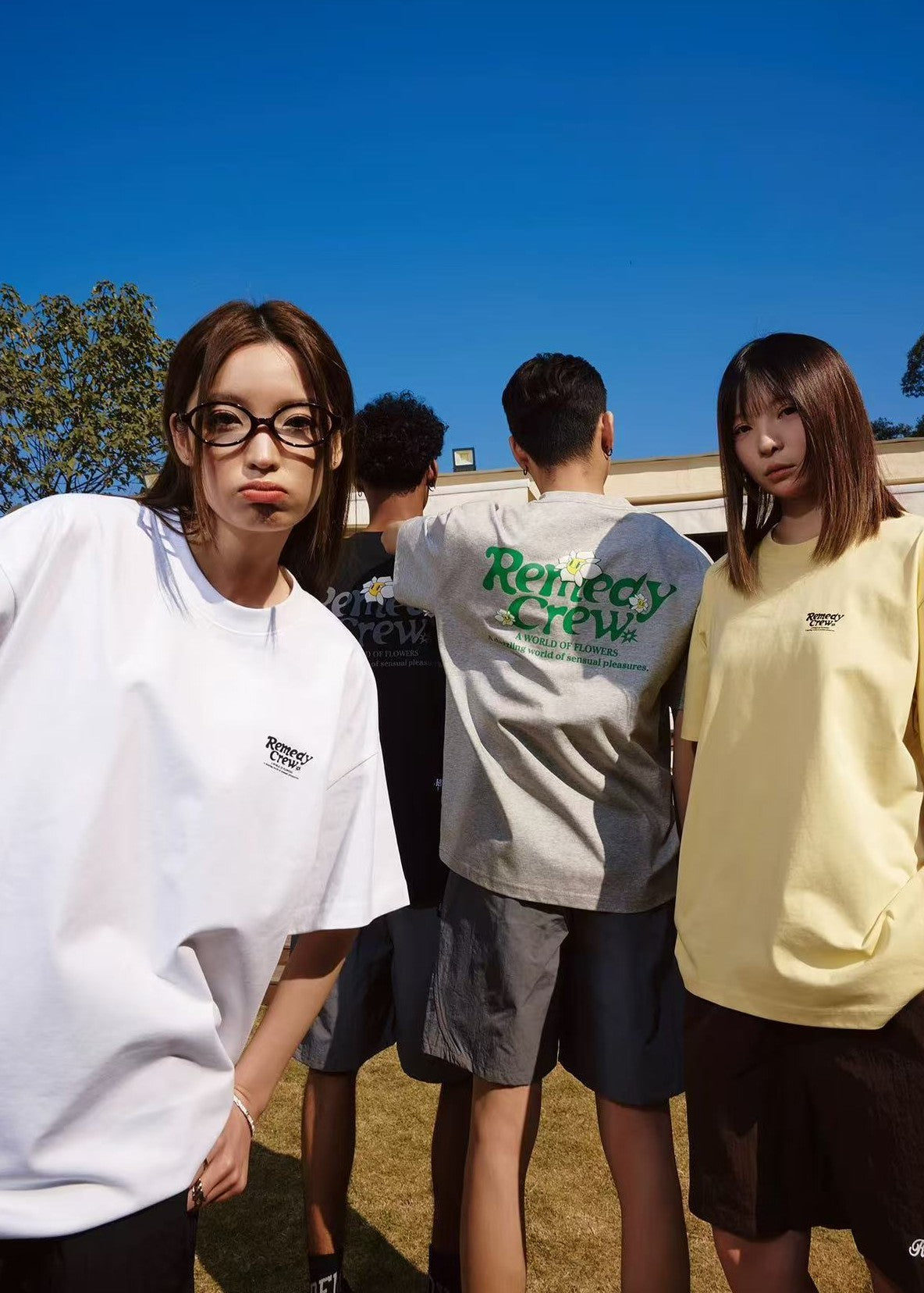 REMEDY Cartoon Floral Print Short-sleeve T-shirt