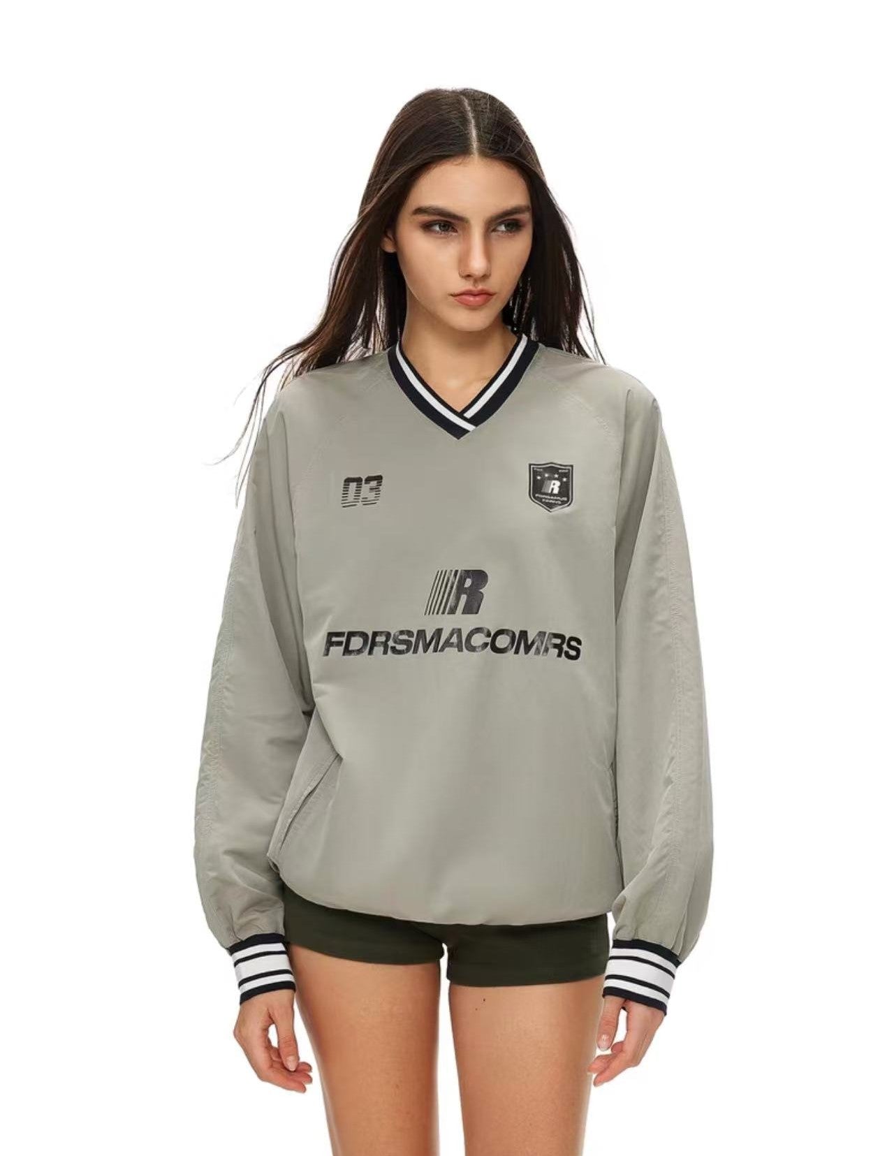 FDR V-neck Small Grid Printed Sweater