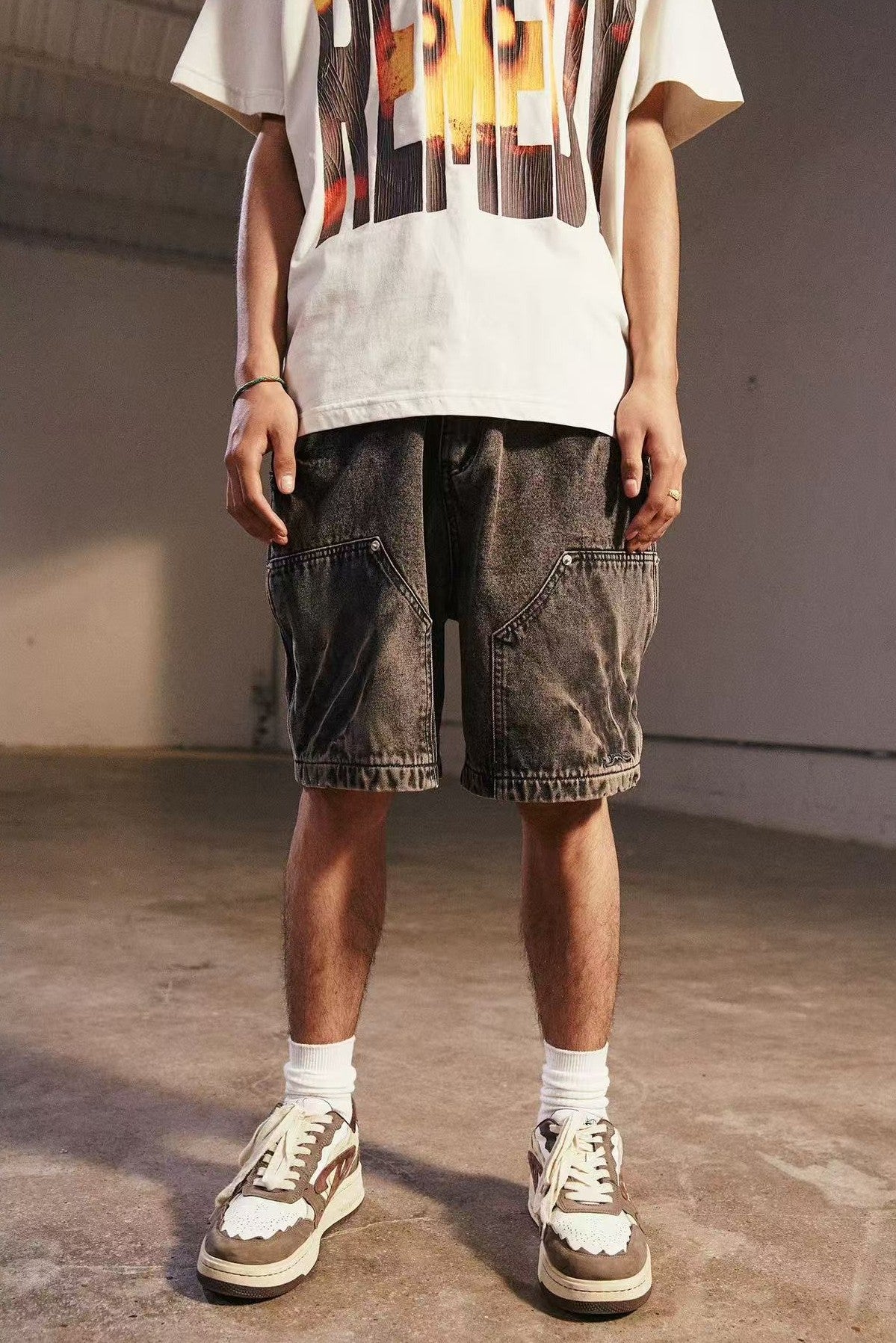 REMEDY Washed Vintage Denim Shorts