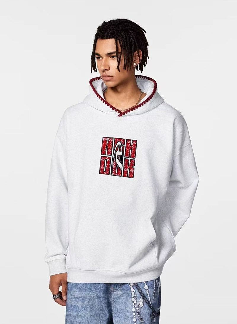 ACHOCK Retro Patch Embroidered Hoodie