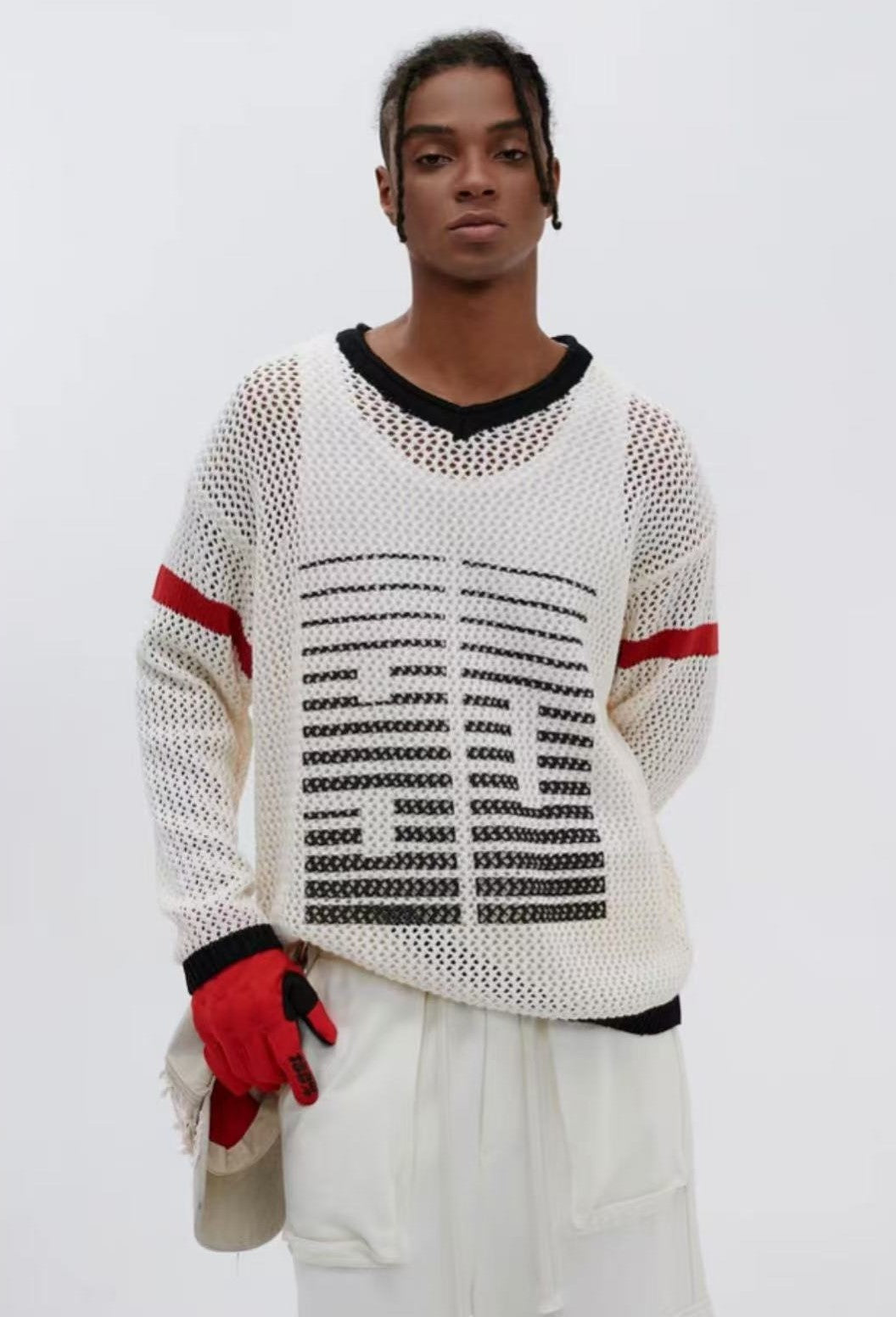 ATRY Retro V-neck Knitted Sweater