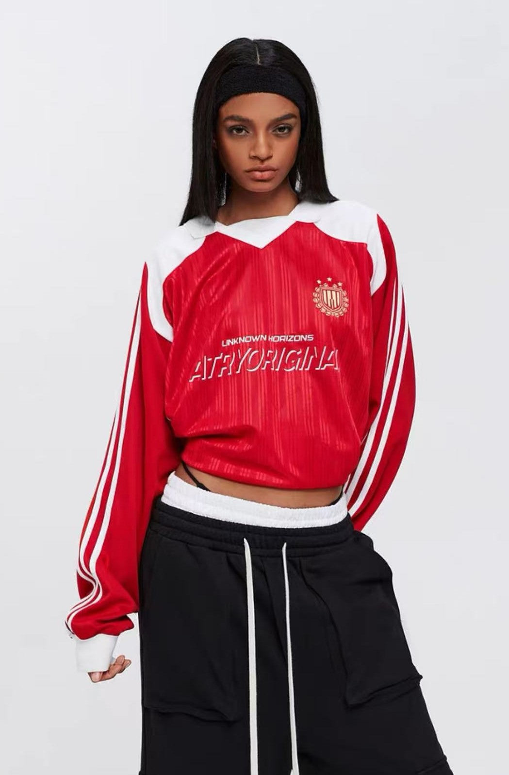 ATRY Retro Striped Contrast Sports Long-sleeves Jersey