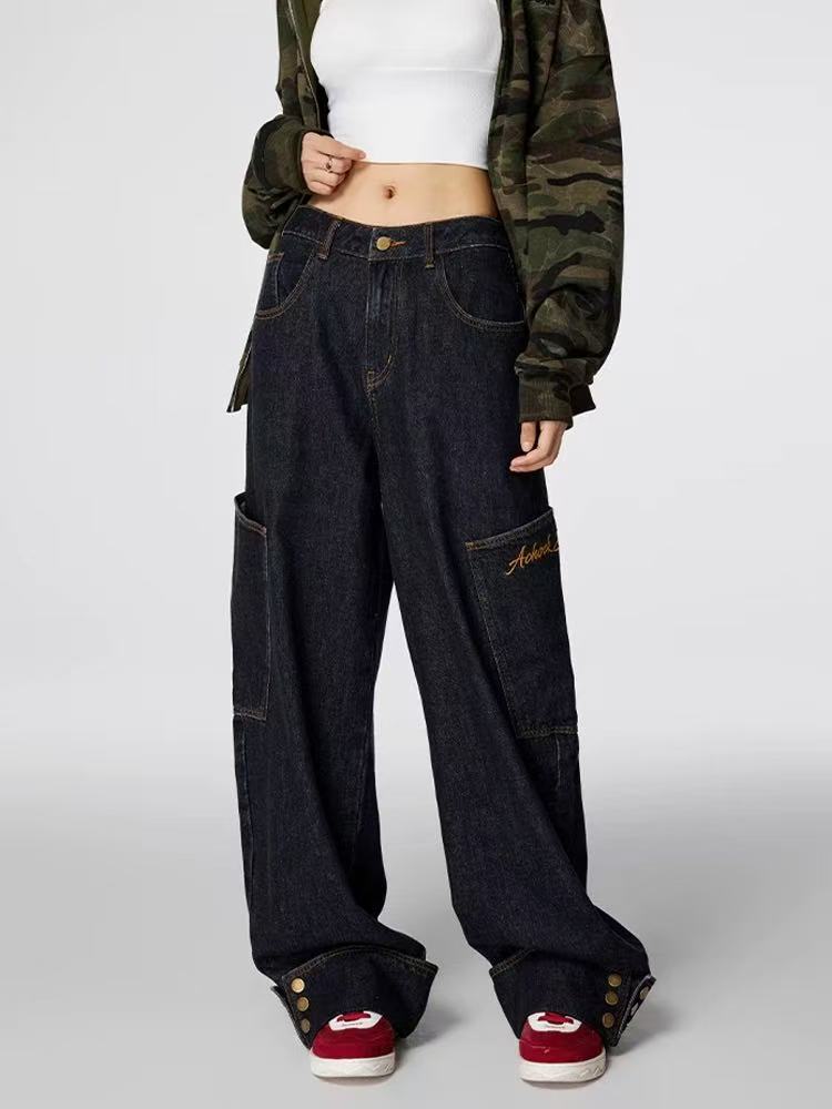 ACHOCK Large Pocket Denim Jeans