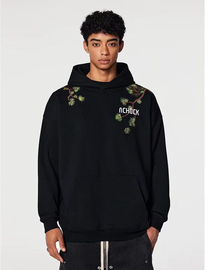 ACHOCK Pine Tree Embroidery Hoodie